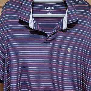 Izod Men's Multi-Colored Striped Golf Polo Shirt size XXL